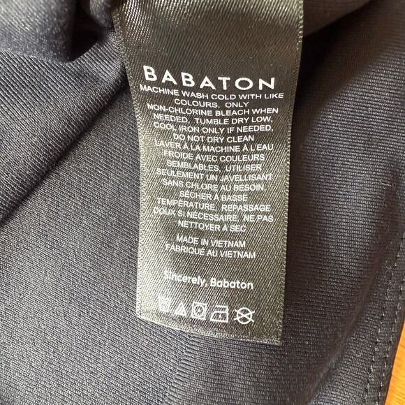 Babaton Black Long Sleeve Square Neck Double Layer Contour Crop Top Size S - Picture 11 of 14